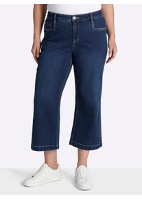 sheego Damen 7/8-Jeans mit weitem Bein in blue-stone-washed ,Gr&ouml;&szlig;e 58, Witt, 95% Baumwolle, 3% Polyester, 2% Elasthan