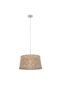 Eglo H&auml;ngeleuchte "SENDERO Pendellampe, Stahl und Holz, E27, IP20, Wohnzimmerlampe, Lampe", beige (nickel, matt ahorn), 1, &Oslash; 45cm H: 130cm, 1 Stk., Leuchten, H&auml;ngeleuchte, H130 x &Oslash;45 cm, nickel-matt, 1X60W exkl., H&auml;ngeleuchte