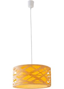N&auml;ve N&Auml;VE Pendelleuchte "Finja", natur, 1, &Oslash; 40cm H: 110cm, 1 Stk., Leuchten, rund D: 40 cm, Holzimitat, mehrschichtig durchbrochen, 1x E27 exkl., Pendelleuchte