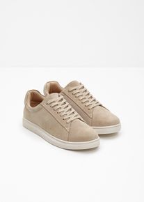 Sneaker in pelle scamosciata, Beige, Taglia 40, bonprix