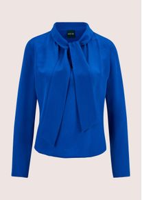 Madeleine Mode Langarmbluse MADELEINE "Seidenbluse Elegante Bluse mit V-Ausschnitt", Damen, Gr. 42, blau (royalblau), Obermaterial: 100% Seide silk., Modern, V-Ausschnitt, Blusen Langarmbluse