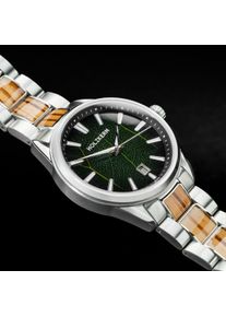 Holzkern; Orologio di legno Era X (foglia d'alloro/zebrano), Uomo, Legno naturale