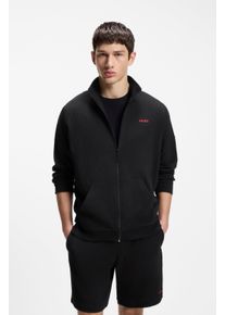 Sweatjacke HUGO UNDERWEAR, Damen, Gr. S (48), schwarz 001, Sweatware, Obermaterial: 60% Baumwolle, 40% Polyester, normal normal, Rippb&uuml;ndchen, Sweatjacken Sweatjacke, mit Stehkragen, mit feiner Struktur