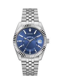 Quarzuhr Guess "JADEN", silber (silberfarben), Armbanduhren, Damen, Quarzuhr, Armbanduhr, Herrenuhr, Edelstahlarmband, Datum