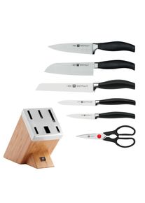 Messerblock Zwilling "***** FIVE STAR", natur, L:11,5cm, Messerbl&ouml;cke, Messerblock, Selbstsch&auml;rfender Messerblock, inkl. 5 Messer + Schere, Bambus