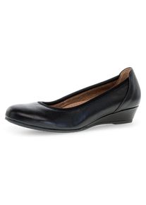 Keilpumps Gabor "KRETA", Damen, Gr. 38, schwarz, Kalbsleder, unifarben, Schuhe Keilpumps, in bequemer Weite G (= weit)