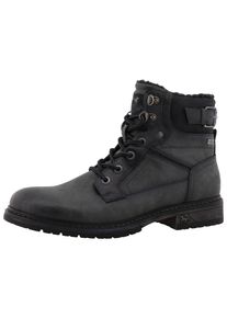 Winterboots Mustang Shoes "Marcas", Damen, Gr. 44, grau (dunkelgrau), Lederimitat, Basic, Schuhe Winterboots, Business Stiefel, Boots mit Warmfutter