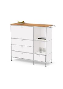 Tchibo - Sideboard Metall &raquo;Cn3&laquo; mit Holzplatte - 127x42x111cm - chrom - Stahl / Aluminium / Kunststoff