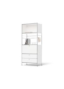 Tchibo - Regal Metall &raquo;Cn3&laquo; mit 1 Klappenfach und 2 Schubladen - 77x40x177,5cm - chrom - Stahl / Aluminium / Kunststoff