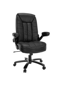 Mid.you , Schwarz , Textil, Leder , Kombination Echtleder/Lederlook,Echtleder , 85x122x82 cm , Wippmechanik mit H&auml;rtegradeinstellung, ergonomische R&uuml;ckenlehne , B&uuml;rom&ouml;bel, B&uuml;rost&uuml;hle, Chefsessel