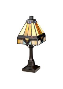 Elstead Lighting , Bronzefarben , Metall, Glas , 30.5x12.5x12.5 cm , Gr&uuml;ner Punkt, RoHS , Beleuchtung, Innenleuchten, Tischlampen, Tischlampen