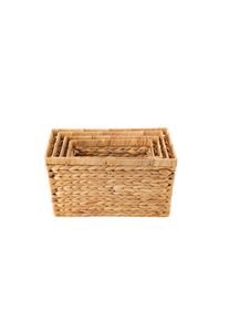 ECHTWERK , Naturfarben , Holz , Wasserhyazinthe , 32x22x43 cm , umweltfreundlich, nachhaltig , Ordnen & Aufbewahren, Boxen & K&ouml;rbe, Aufbewahrungsboxen