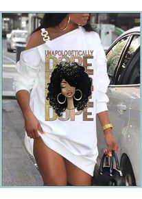 Autumn Women's Printed Mini Dress, Loose Fit Hollow Out Long Sleeve Party Club Dress