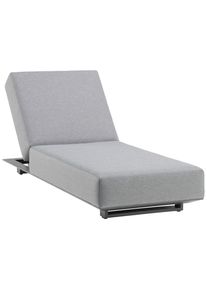 Amatio Gartenliege, Anthrazit, Grau, Metall, Textil, F&uuml;llung: Schaumstoff, 200x31x75 cm, regenabweisend, R&uuml;ckenlehne verstellbar, Gartenm&ouml;bel, Gartenliegen, Sonnenliegen