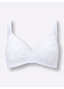 w&auml;schepur Damen T-Shirt-BH ohne B&uuml;gel in wei&szlig;-beige ,Gr&ouml;&szlig;e 80A, Witt, 82% Polyamid, 18% Elasthan