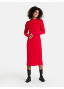 LIEBLINGSST&Uuml;CK Strickkleid LIEBLINGSST&Uuml;CK "LillemorL", Damen, Gr. 38, N-Gr, rot, Strick, Obermaterial: 47% Wolle, 38% Viskose, 10% Polyamid, 5% Kaschmir, clean, unifarben, kniebedeckend, hoch geschlossener Ausschnitt, Kleider Strickkleid, mit kurzem Stehkragen