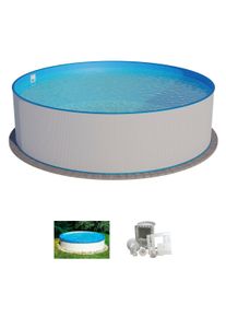 Rundpool summer fun "HOLIDAY", wei&szlig;, H:120cm &Oslash;:350cm, Schwimmbecken, Rundpool, 3-tlg., &Oslash;xH: 350x120 cm