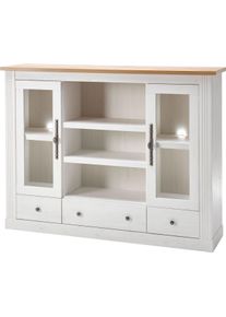 Highboard OTTO HOME "Westminster S", wei&szlig; (pinie wei&szlig;, wotan eiche), B:160cm H:122cm T:41cm, Sideboards, Highboard, im angesagten Landhaus-Look