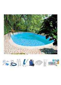 Ovalpool Clear Pool "TAHITI", wei&szlig;, B:400cm H:150cm L:800cm, Schwimmbecken, Ovalpool, 800x400x150 cm
