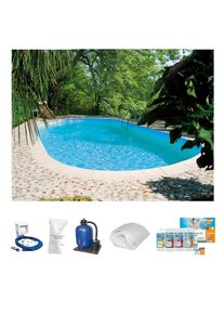 Ovalpool summer fun "Premium Tahiti", wei&szlig;, B:360cm H:150cm L:737cm, Schwimmbecken, Ovalpool