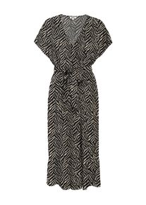 Sommerkleid Only "ONLZILLA ADELE SS LONG DRESS NOOS WVN", Damen, Gr. XS, N-Gr, schwarz aop:katty animal, Web, Obermaterial: 100% Viskose, bedruckt, regular fit wadenlang, V-Ausschnitt, Kleider Sommerkleid, Viskose, regular fit, V-Ausschnitt