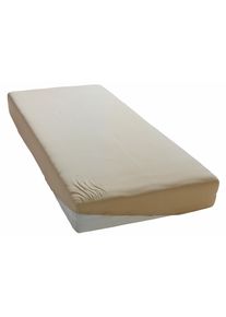 Spannbettlaken OTTO HOME "PAPRIKA", beige (natur), B:120cm L:200cm, Microfaser-Jersey, Obermaterial: 100% Polyester, Bettlaken, Spannbettlaken, Bettlaken Laken in zwei Qualit&auml;ten: Fleece & Jersey, schnelltrocknend, Topseller