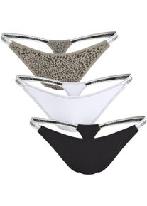 Tanga, Damen, Gr. XS (34), schwarz, classic wei&szlig;, animal mirror, Jersey, Obermaterial: 90% Baumwolle, 10% Elasthan, Calvin Klein Underwear, unifarben, k&ouml;rpernah, Unterhosen Tanga, K&ouml;rpernahe Passform mit elastischem Bund