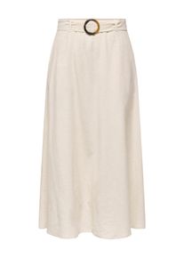 Jacqueline de Yong Maxirock JDY "JDYMILAN LINEN HW BELTED SKIRT WVN DIA", Damen, Gr. XL, oatmeal detail:melange, Web, Obermaterial: 45% Baumwolle, 35% Viskose, 20% Leinen, meliert, R&ouml;cke Maxirock, Sommerrock mit Leinen