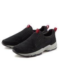 Sneaker John Devin "Lederschuh, Slipper, Halbschuhe, Freizeitschuhe, Ledersneaker", Herren, Gr. 45, schwarz, Obermaterial: 80% Rindsleder, 20% Textilmaterial. Decksohle: 100% Textilmaterial. Futter: 100% Textilmaterial. Laufsohle: 100% Synthetik, kontrastfarbene Details, unifarben mit Farbeinsatz, Basic, Schuhe Sneaker, Slip-On-Sneaker zum Reinschl&uuml;pfen aus Leder