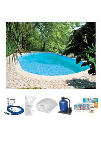 Ovalpool summer fun, wei&szlig;, B:360cm H:150cm L:623cm, Schwimmbecken, Ovalpool
