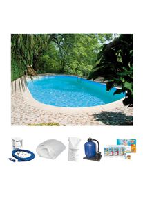 Ovalpool summer fun "Premium Tahiti", wei&szlig;, B:300cm H:150cm L:490cm, Schwimmbecken, Ovalpool