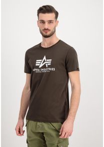 T-Shirt Alpha Industries "Basic T-Shirt BL", Herren, Gr. XL, schwarz (schwarz olive), Obermaterial: 100% Baumwolle, Shirts T-Shirt