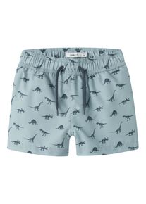 Badehose name it "NMMZUNE SWIM SHORTS BOX", Jungen, Gr. 122, N-Gr, blau fog, Jersey, Polyester, bedruckt, Badehosen Badehose