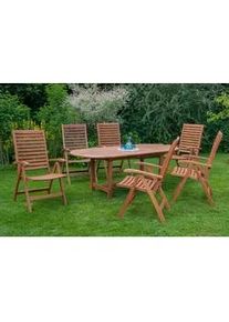 Merxx Gartengarnitur 7-tlg. La Plata Echtholz