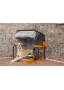 DeVries Hundestrandkorb ca. 75x95 cm Grau/Schwarz