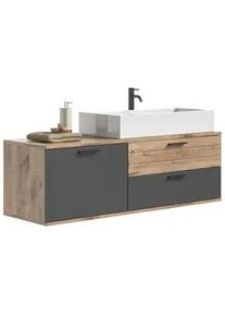 Waschbecken mit Unterschrank Mason ca. 140 cm Eiche/Grau