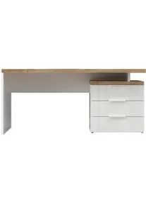 Schreibtisch Easy Office Eichefarben/Wei&szlig; Hochglanz