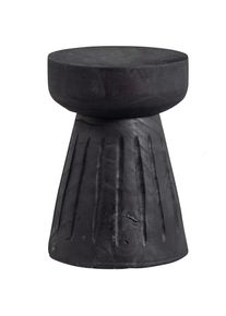 Livetastic , Schwarz , Holz , Paulownia , vollmassiv , rund , 28x40x28 cm , Wohnzimmer, Hocker