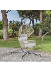 Beldano , Beige, Limette , Metall , F&uuml;llung: Polyurethan (PUR),Polyurethan (PUR),Polyurethan (Pur) , 110x198x117 cm , gastro- und objekttauglich , Gartenm&ouml;bel, Relaxm&ouml;bel, H&auml;ngesessel