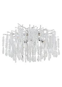 Globo , Klar, Silberfarben , Metall, Glas , oval , 45 cm , CE , Beleuchtung, Innenleuchten, Deckenleuchten