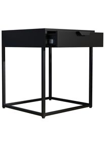 Mid.you , Schwarz , Holzwerkstoff , 1 Schublade(n) Schubladen , 43x50x41 cm , Schlafzimmer, Nachtk&auml;stchen