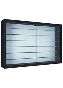 Mid.you , Schwarz , Holzwerkstoff , 6 F&auml;cher , 60x40x10 cm , stehend , Kleinm&ouml;bel, Vitrinen, H&auml;ngevitrinen