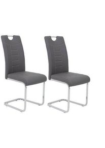 Schwingstuhl Ruby Grau gepolstert 2er-Set