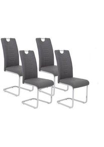 Schwingstuhl Ruby S Grau gepolstert 4er-Set