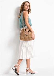 Beuteltasche in Strohoptik, beige, Gr&ouml;&szlig;e 26x26 cm, Stroh/Strohoptik, bonprix