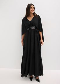 Abendkleid aus feinem Chiffon mit Pailletten-Einsatz, schwarz, Gr&ouml;&szlig;e 42, bonprix
