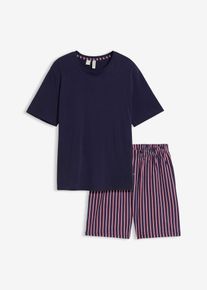 Shorty mit gewebter Hose aus reiner Baumwolle, blau, Gr&ouml;&szlig;e 52/54 (L), bonprix