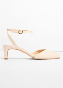 Spangenpumps mit niedrigem Absatz, beige, Gr&ouml;&szlig;e 36, bonprix