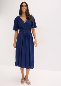Cocktailkleid mit Spitzen-Applikation, blau, Gr&ouml;&szlig;e 36, bonprix