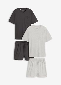 Shorty mit Baumwolle (4-tlg.Set), grau, Gr&ouml;&szlig;e 44/46 (S), mit Baumwolle, bonprix
